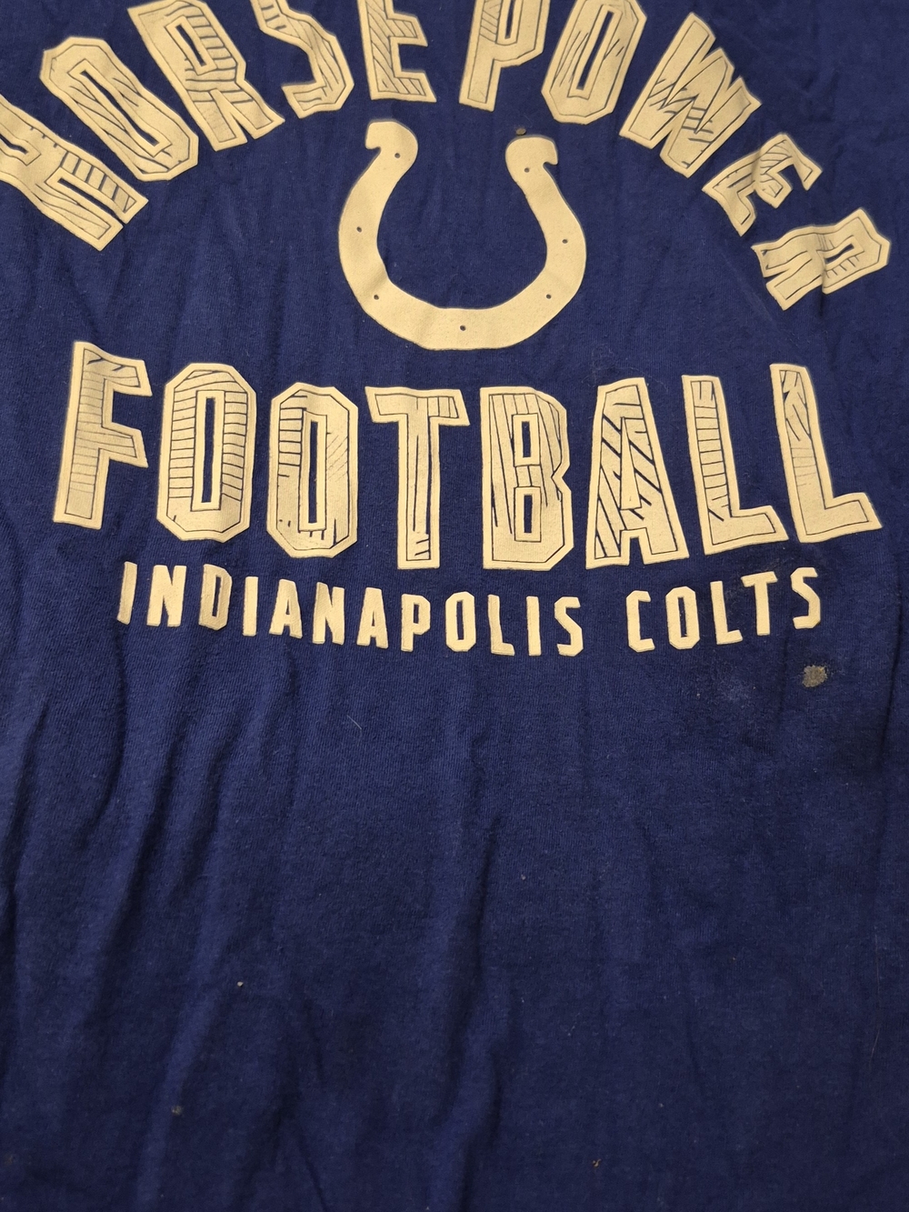 Indianapolis Colts Royal Blue Football Graphic Tee horsepower 2XL